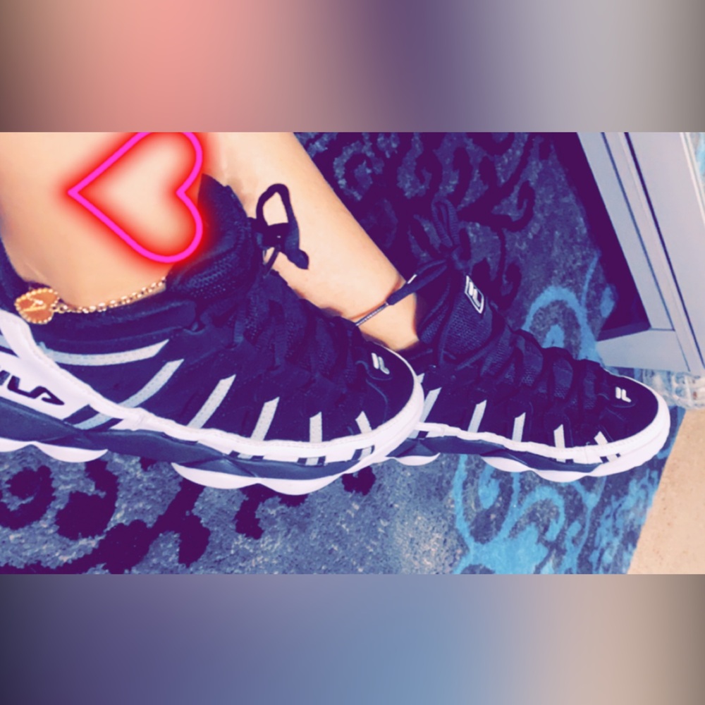 Fila Black and White High-Top Sneakers